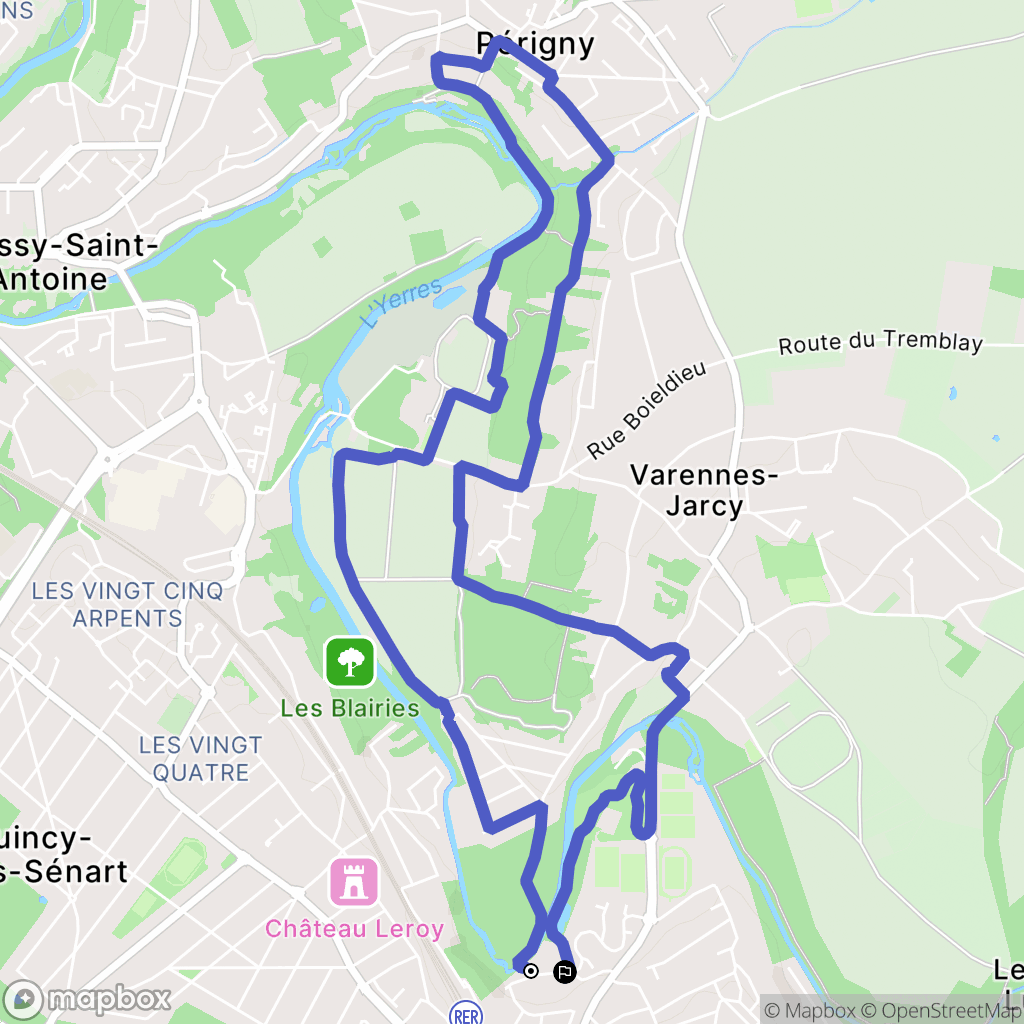 Combs-la-Ville : carte du parcours de randonnée - France