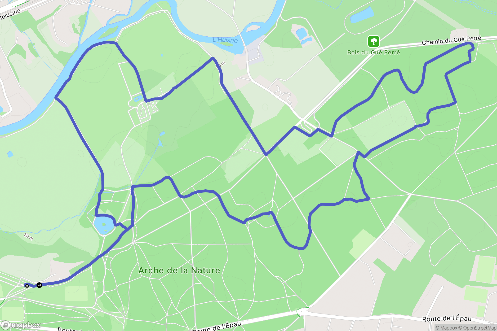 Le Mans : carte du parcours de randonnée - France