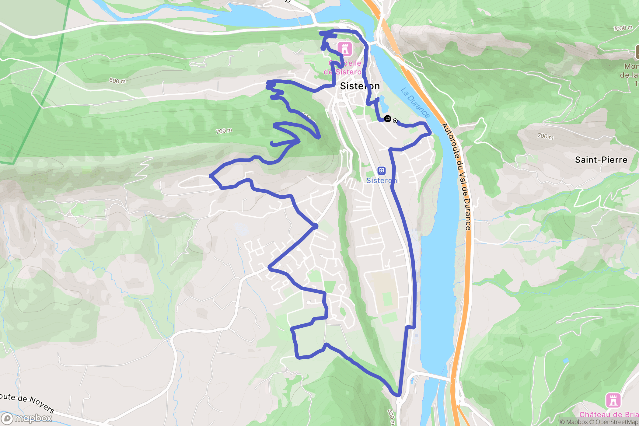 Sisteron : carte du parcours de randonnée - France