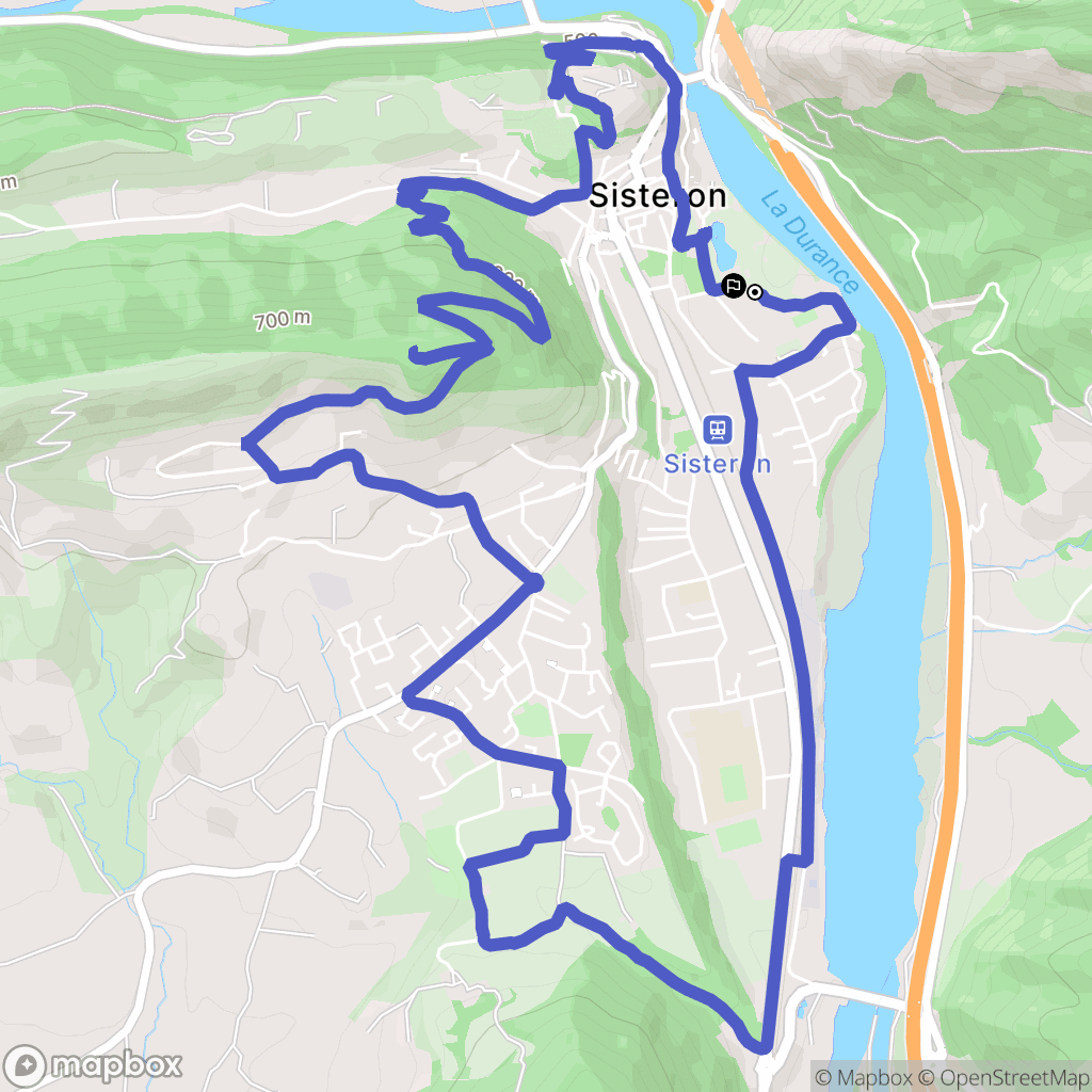 Sisteron : carte du parcours de randonnée - France