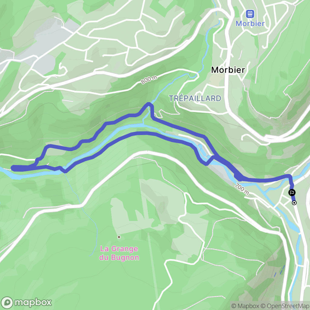 Hauts-de-Bienne : carte du parcours de randonnée - France