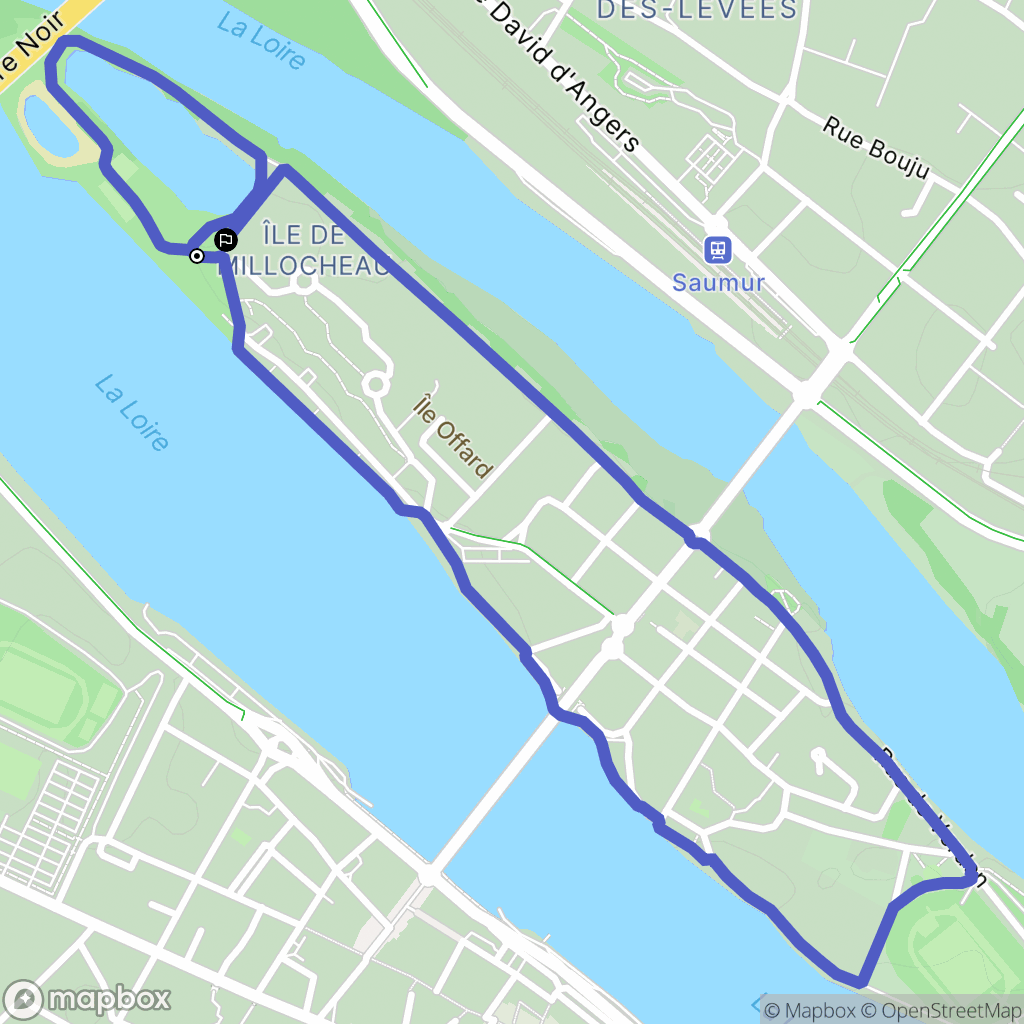 Saumur : carte du parcours de randonnée - France