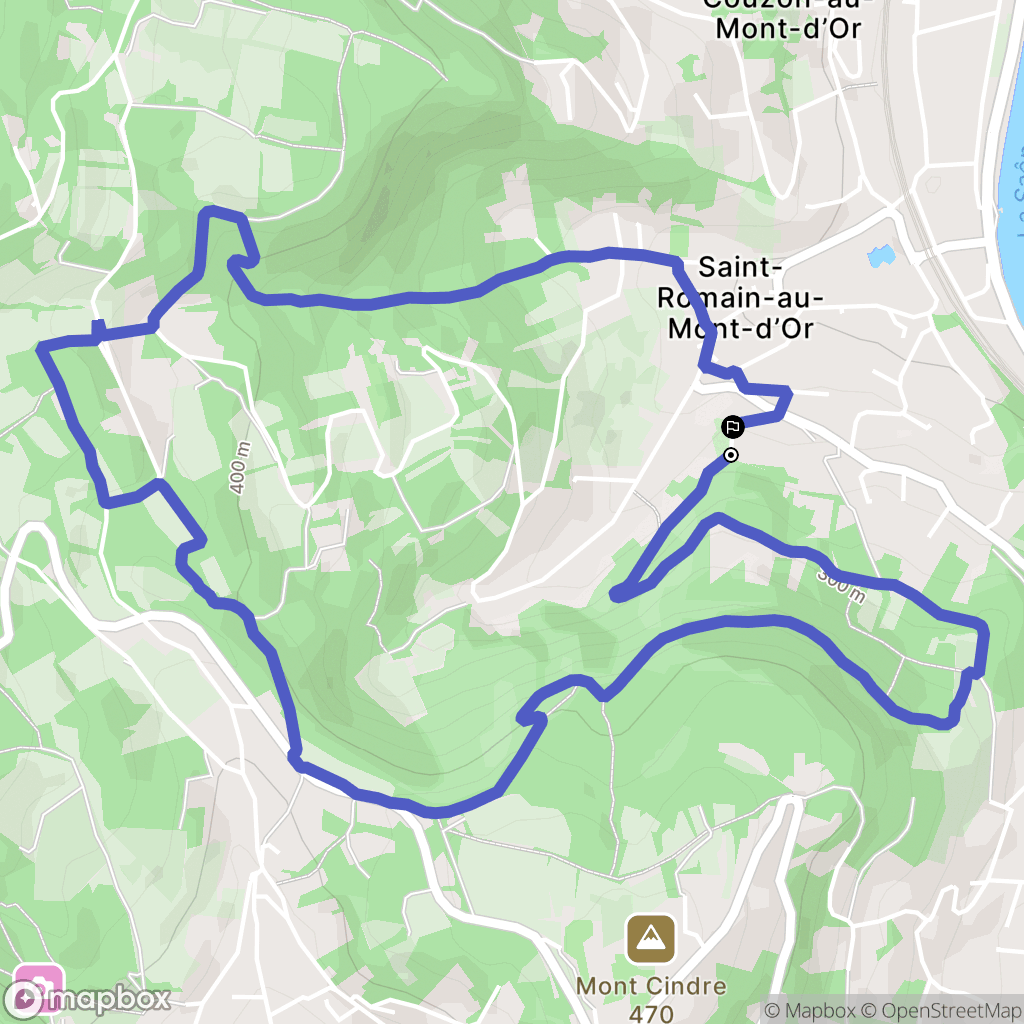 Saint-Romain-au-Mont-d'Or : carte du parcours de randonnée - France