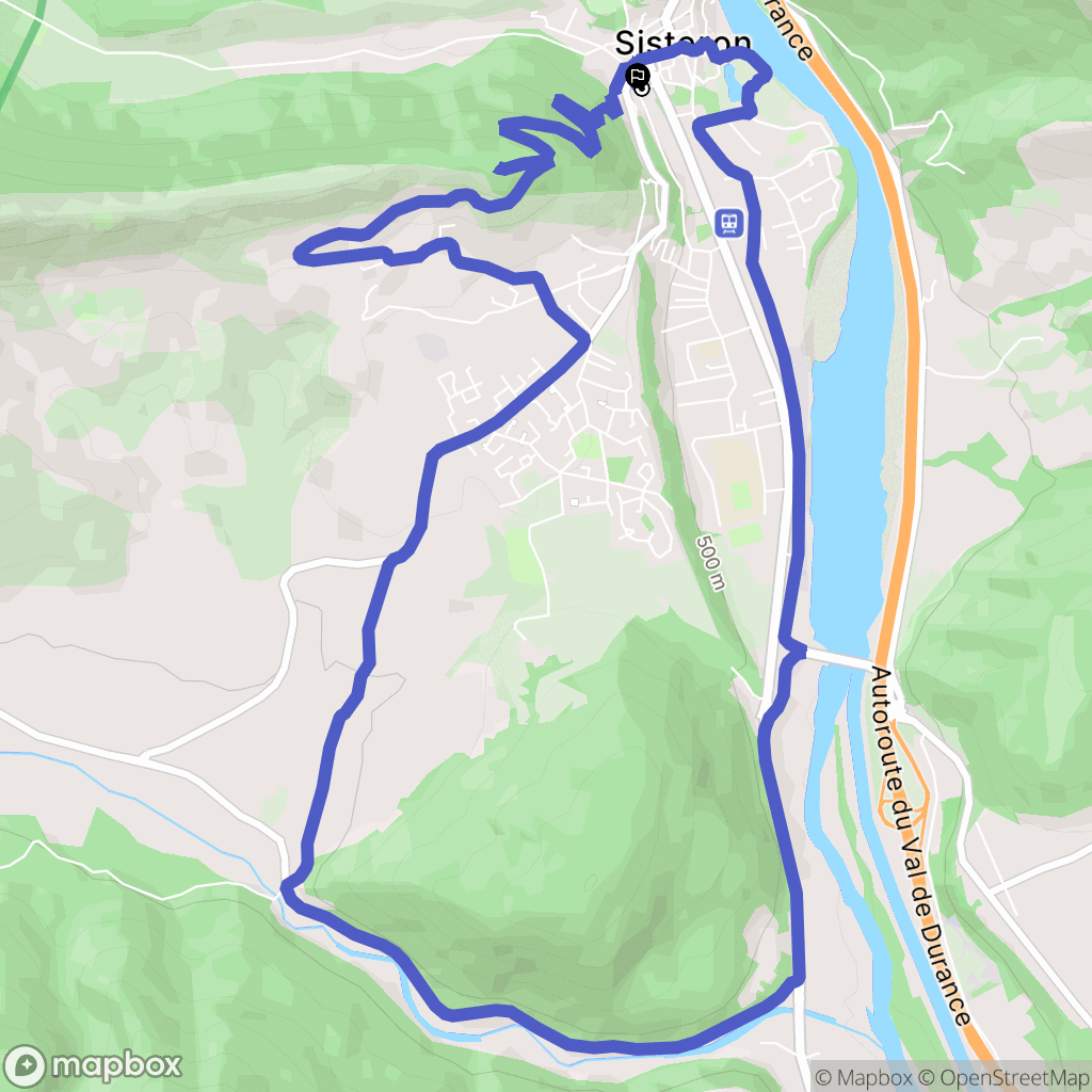 Sisteron : carte du parcours de randonnée - France