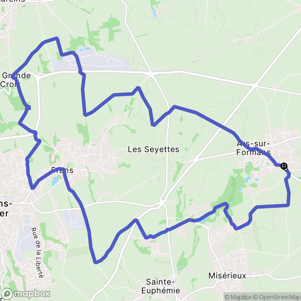 Ars-sur-Formans : carte du parcours de randonnée - France