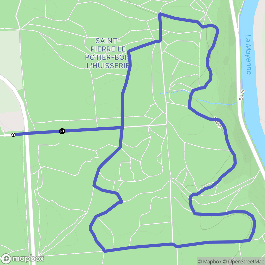 Laval : carte du parcours de randonnée - France