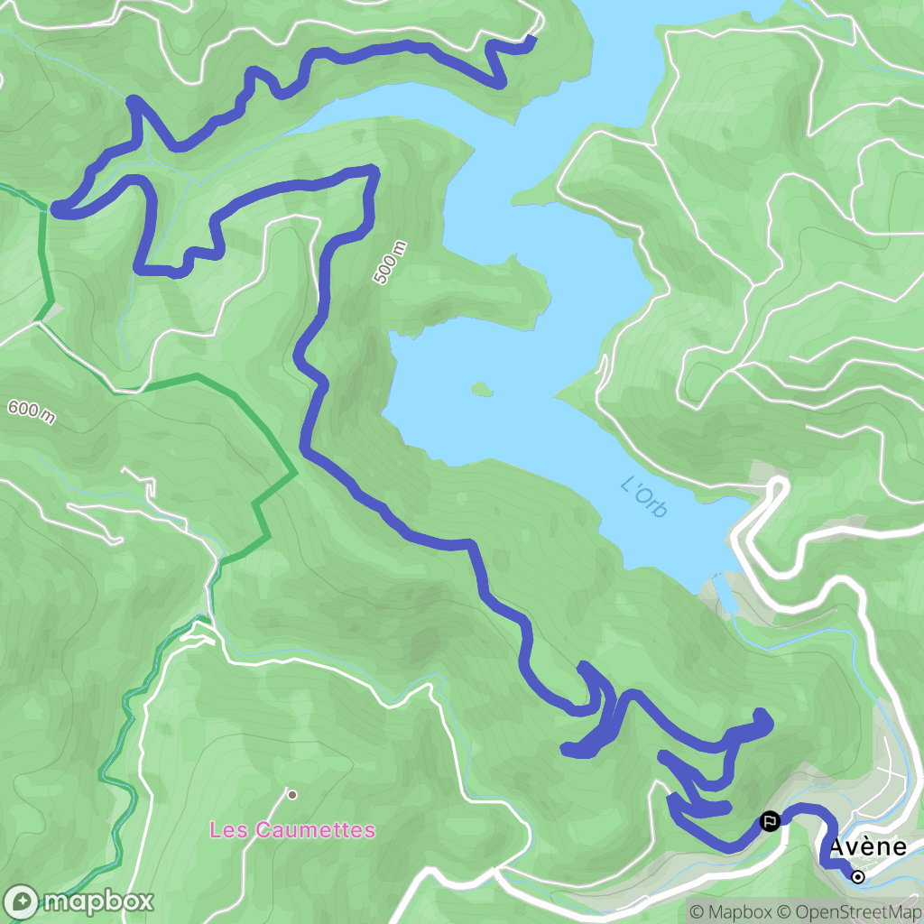 Avène : carte du parcours de randonnée - France