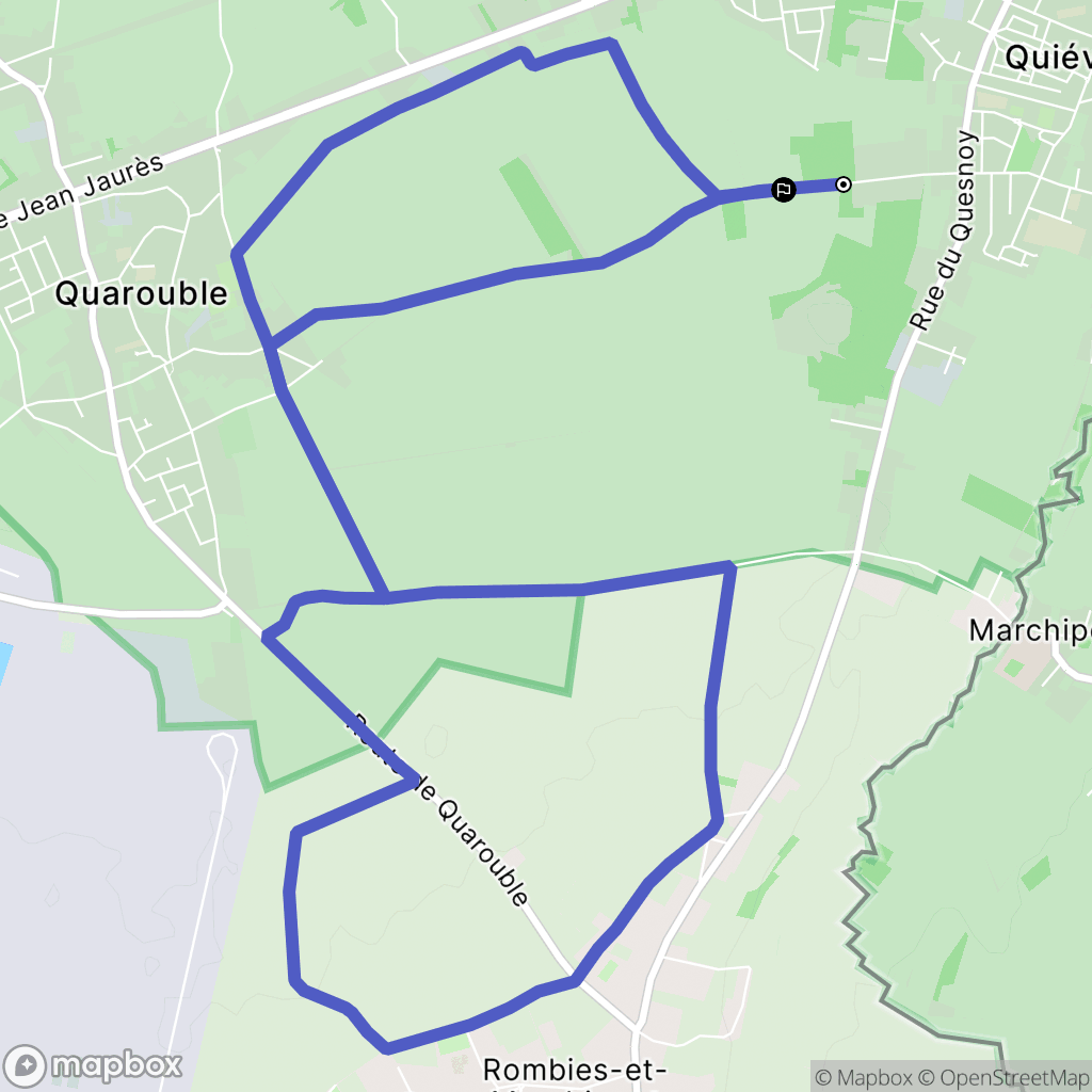 Quiévrechain : carte du parcours de randonnée - France