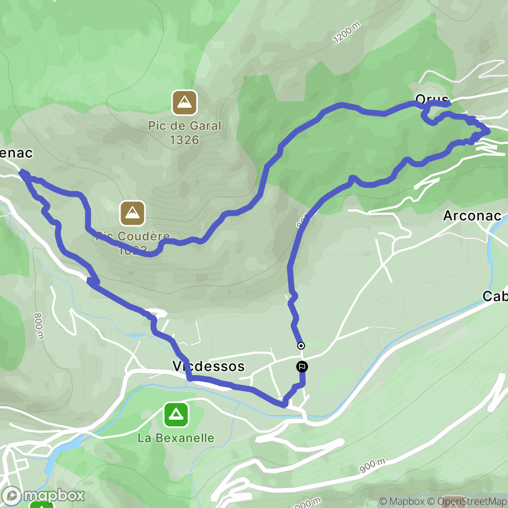 Val-de-Sos : carte du parcours de randonnée - France