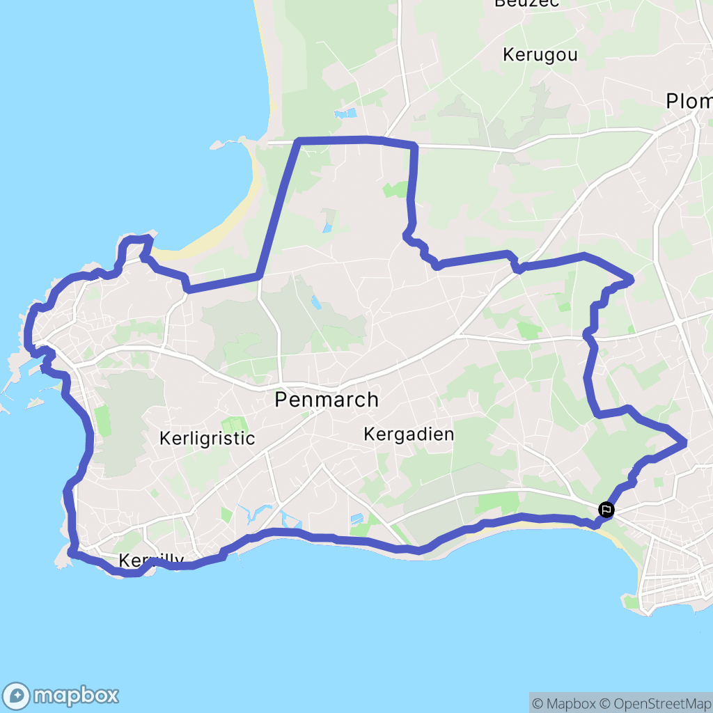 Guilvinec : carte du parcours de randonnée - France