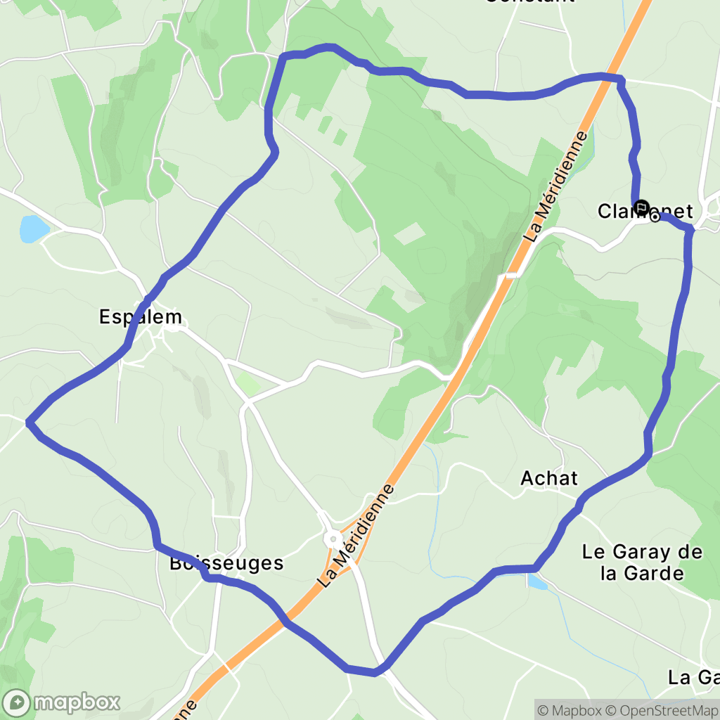 Lorlanges : carte du parcours de randonnée - France
