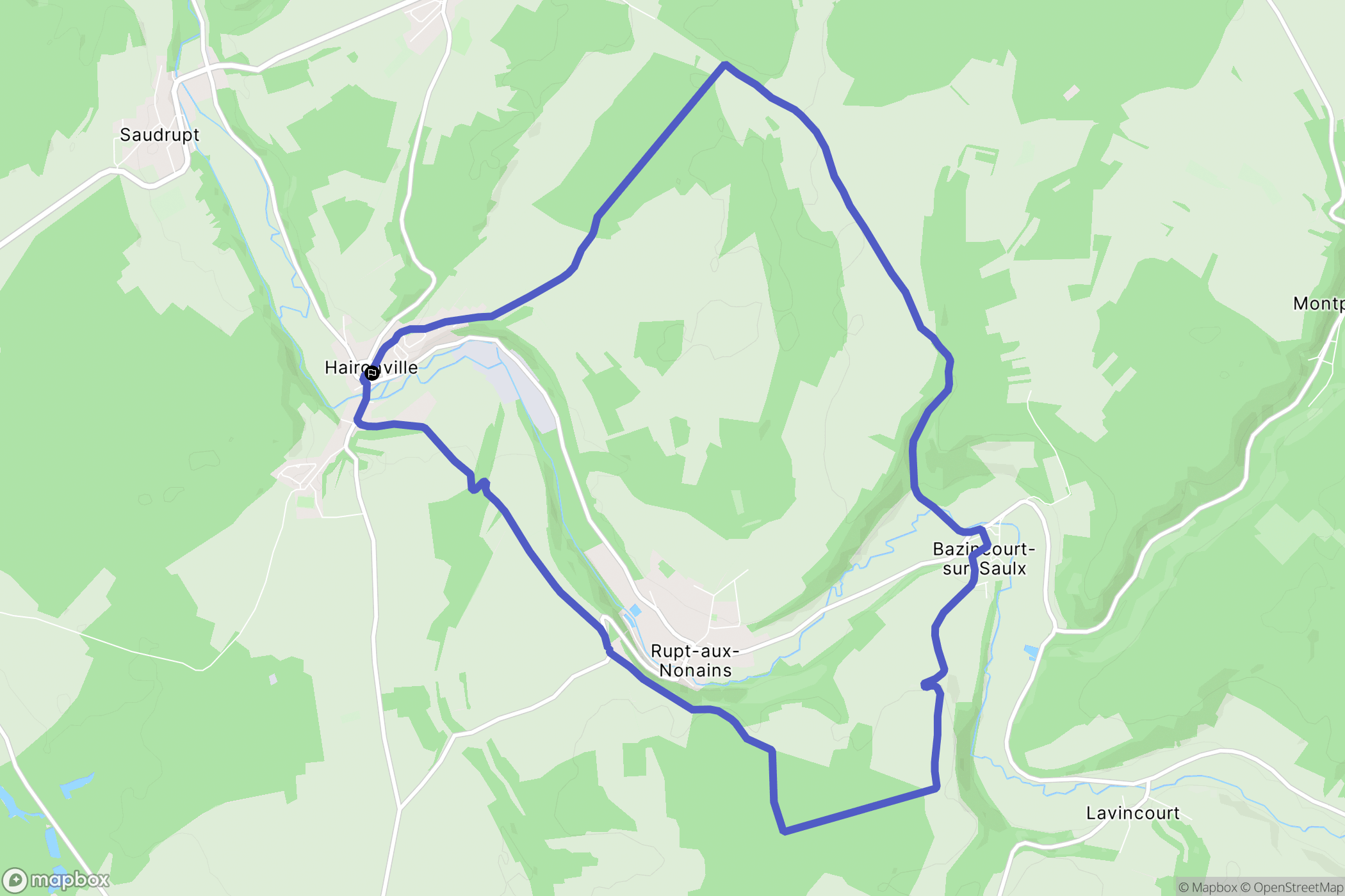 Haironville : carte du parcours de randonnée - France