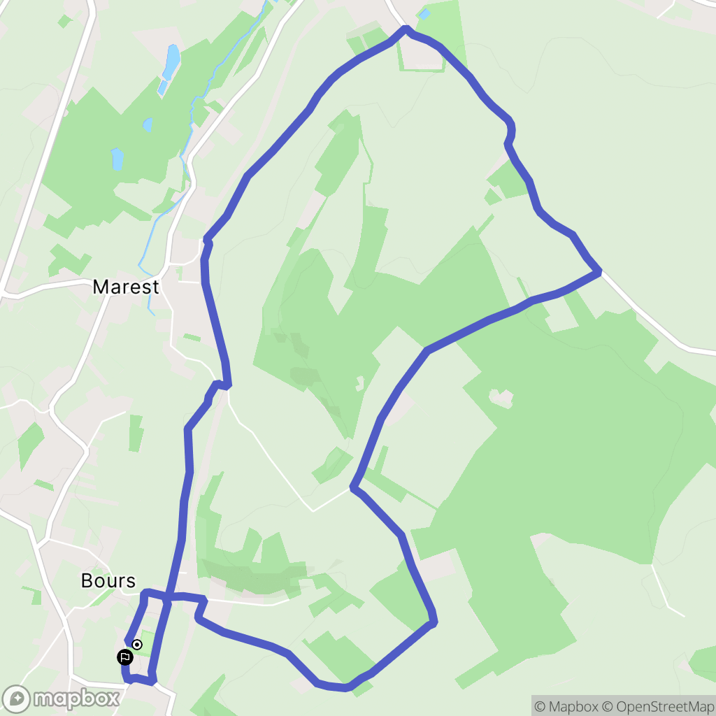 Bours : carte du parcours de randonnée - France