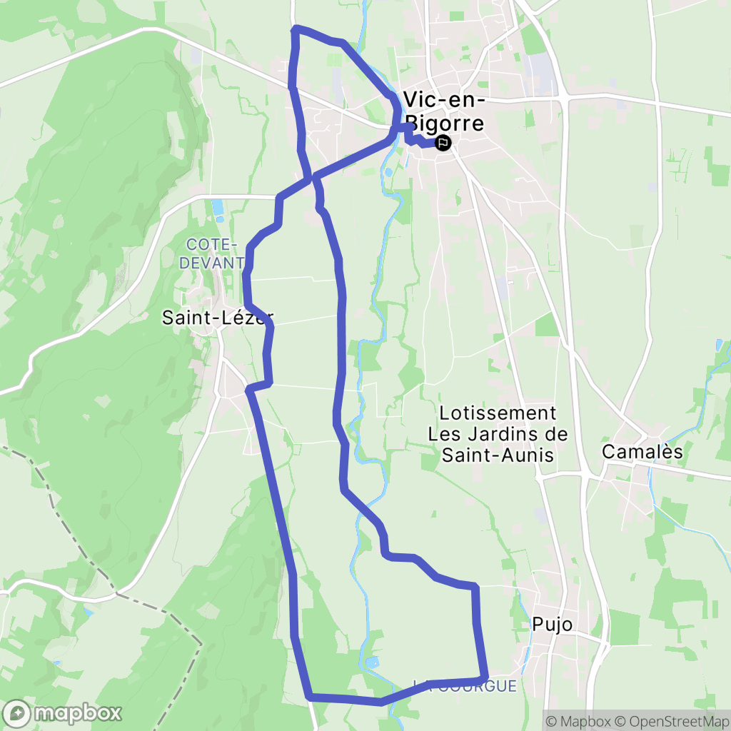 Vic-en-Bigorre : carte du parcours de randonnée - France