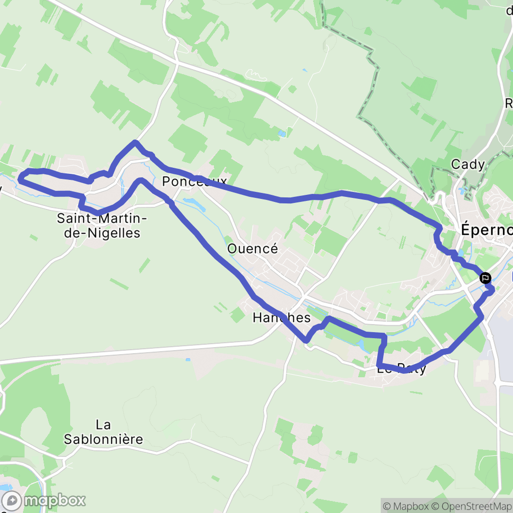 Épernon : carte du parcours de randonnée - France