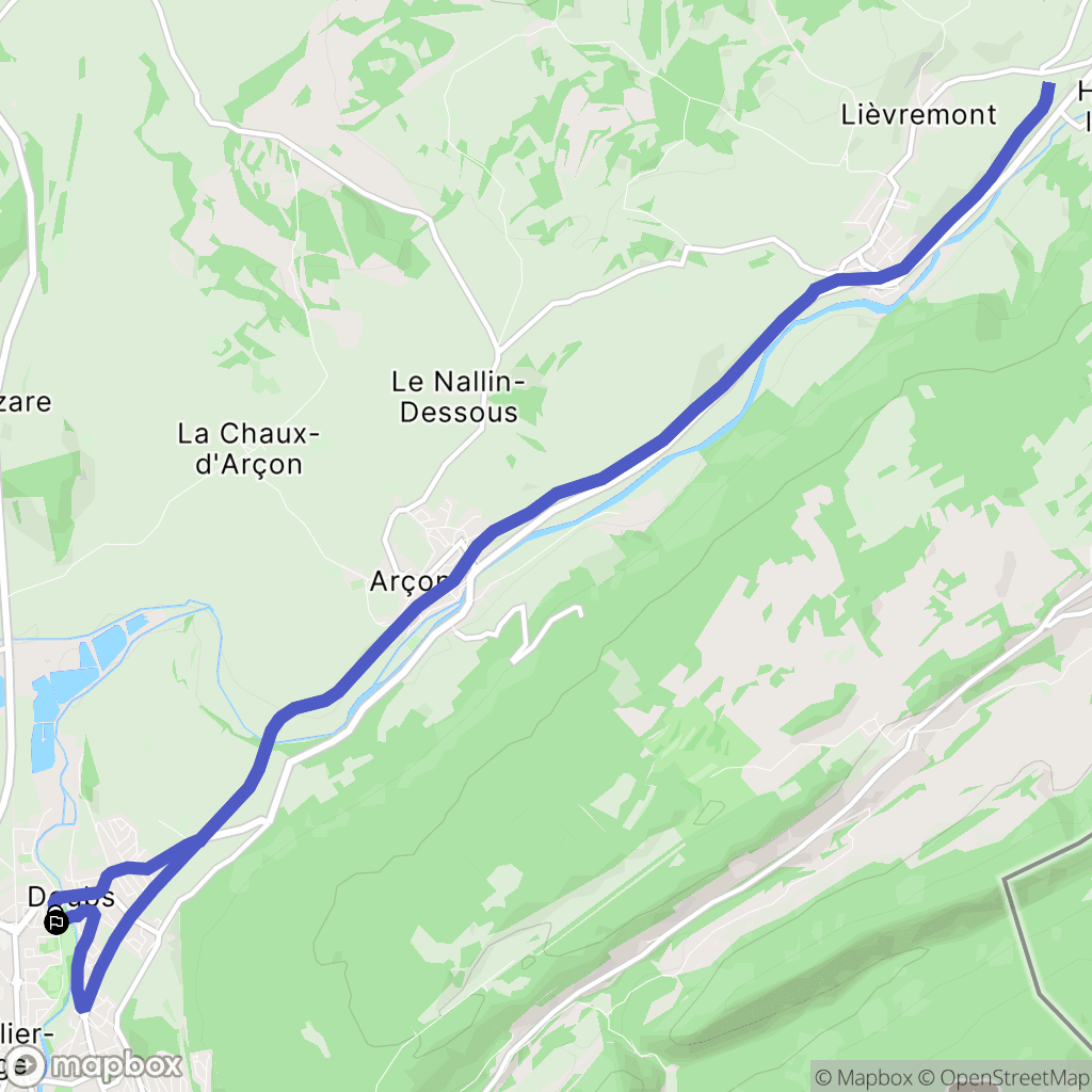 Doubs : carte du parcours de randonnée - France