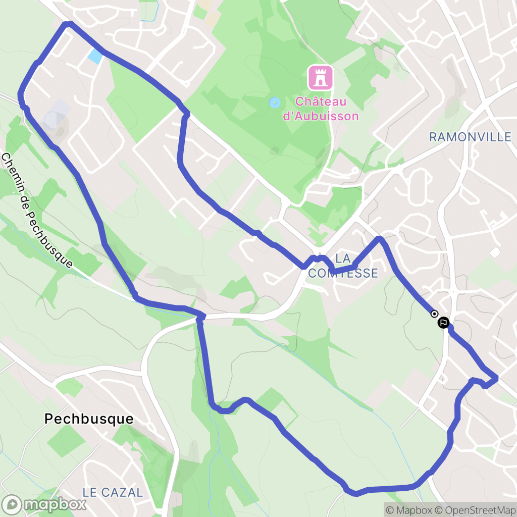 Auzeville-Tolosane : carte du parcours de randonnée - France