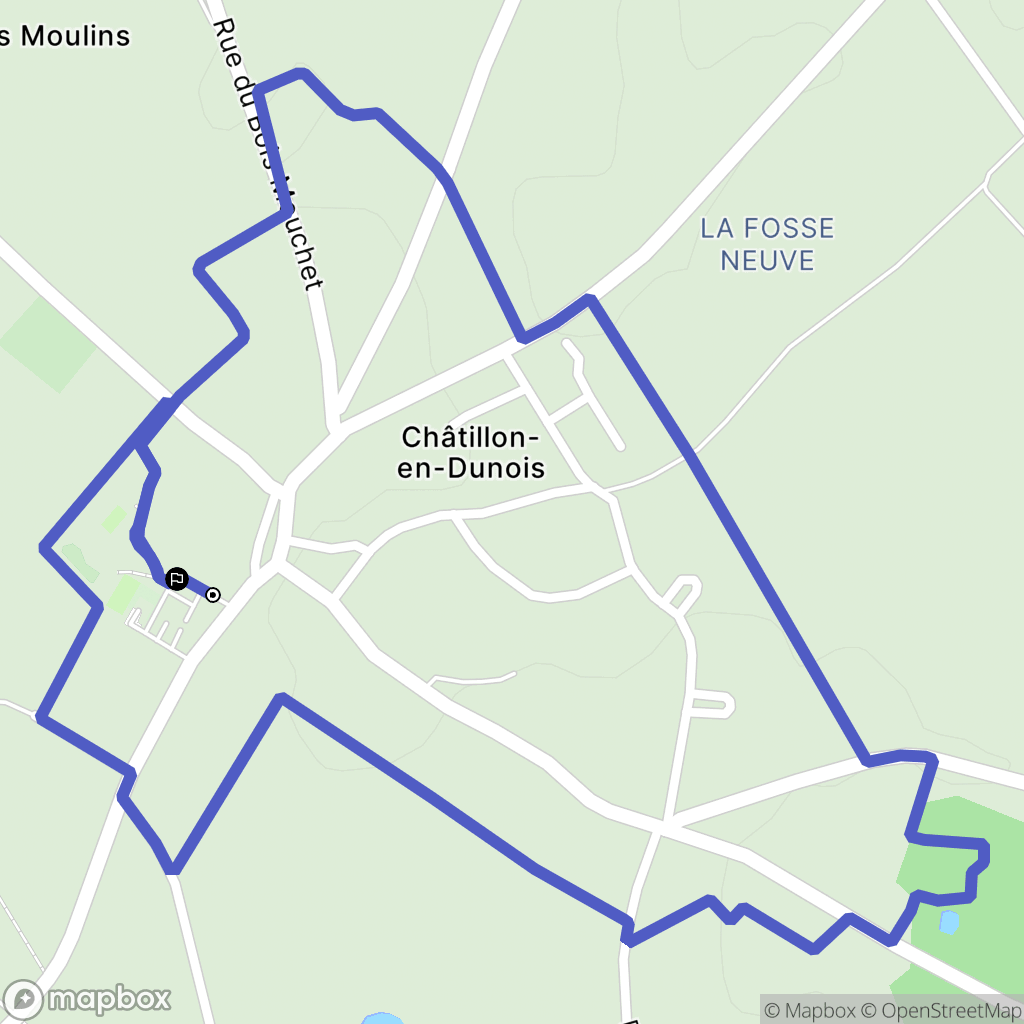 Commune nouvelle d'Arrou : carte du parcours de randonnée - France