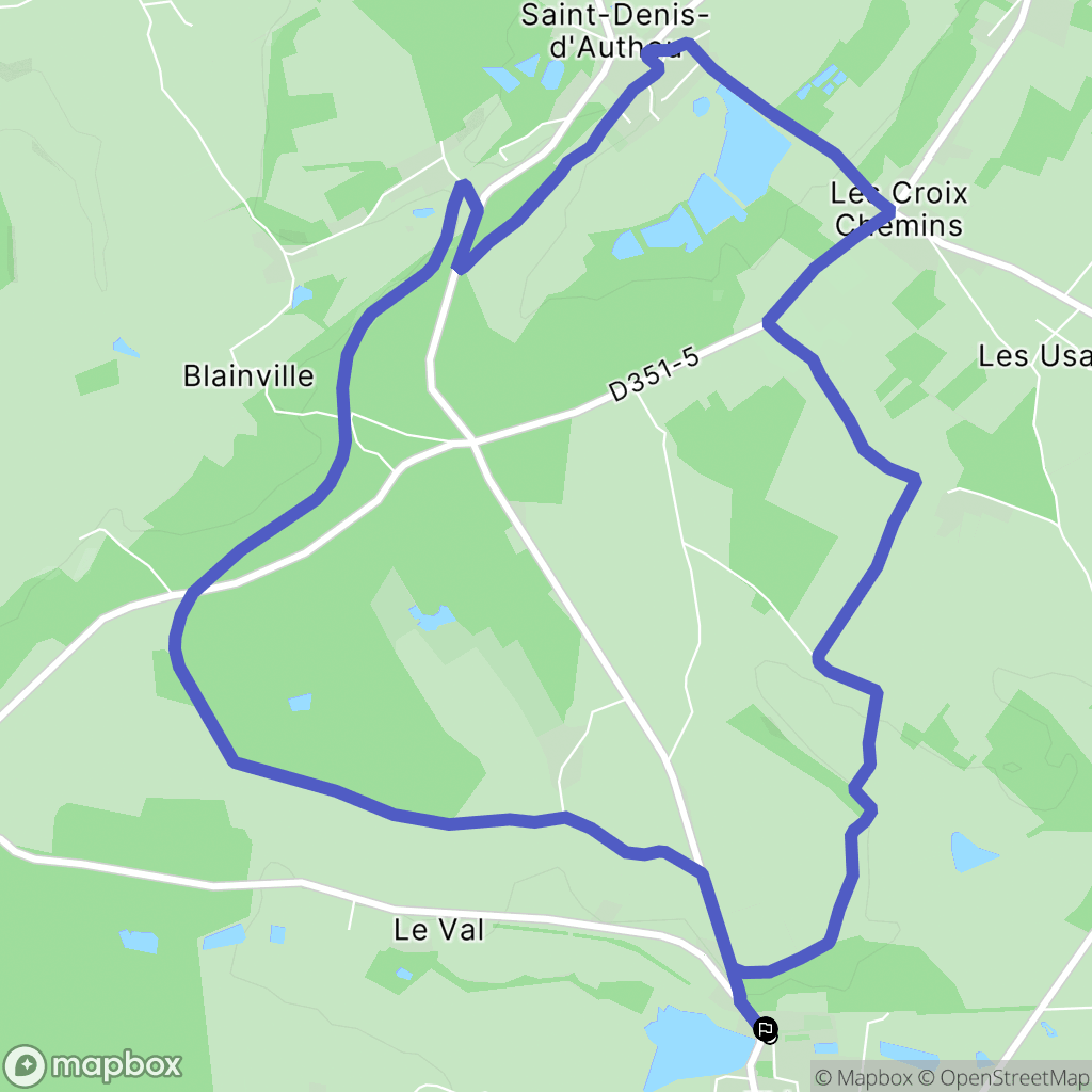 Thiron-Gardais : carte du parcours de randonnée - France