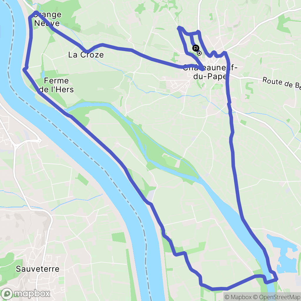 Châteauneuf-du-Pape : carte du parcours de randonnée - France