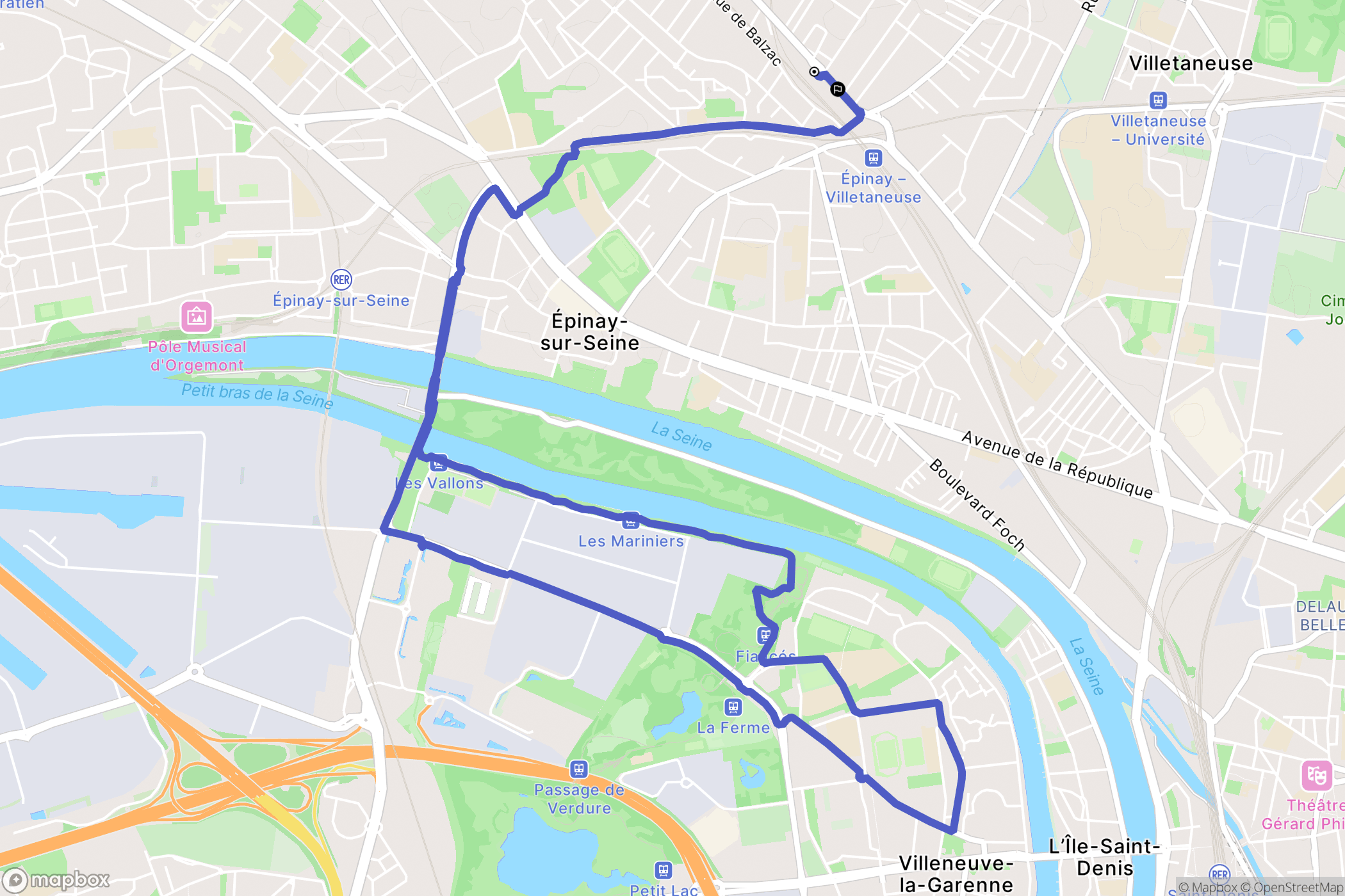Deuil-la-Barre : carte du parcours de randonnée - France