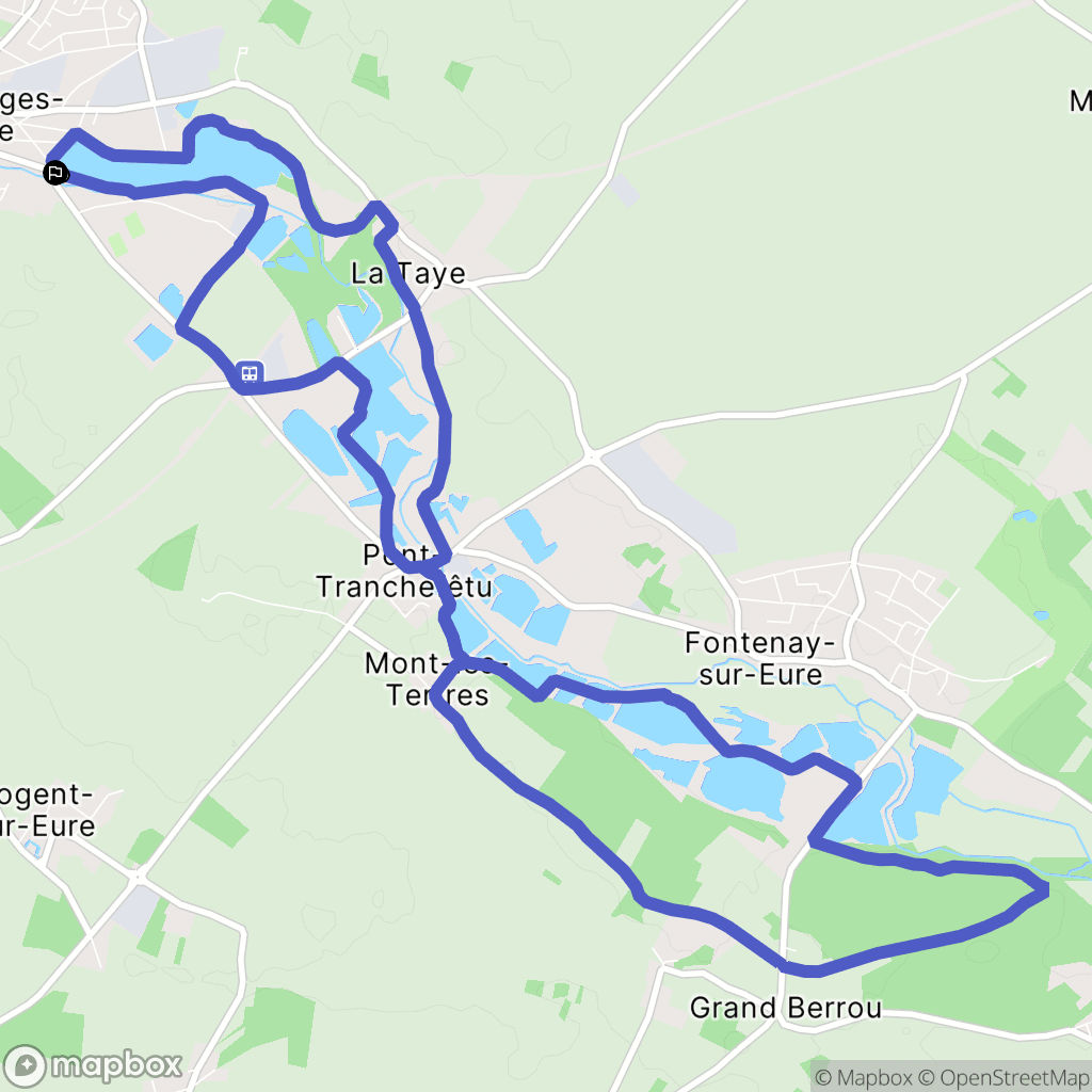 Saint-Georges-sur-Eure : carte du parcours de randonnée - France