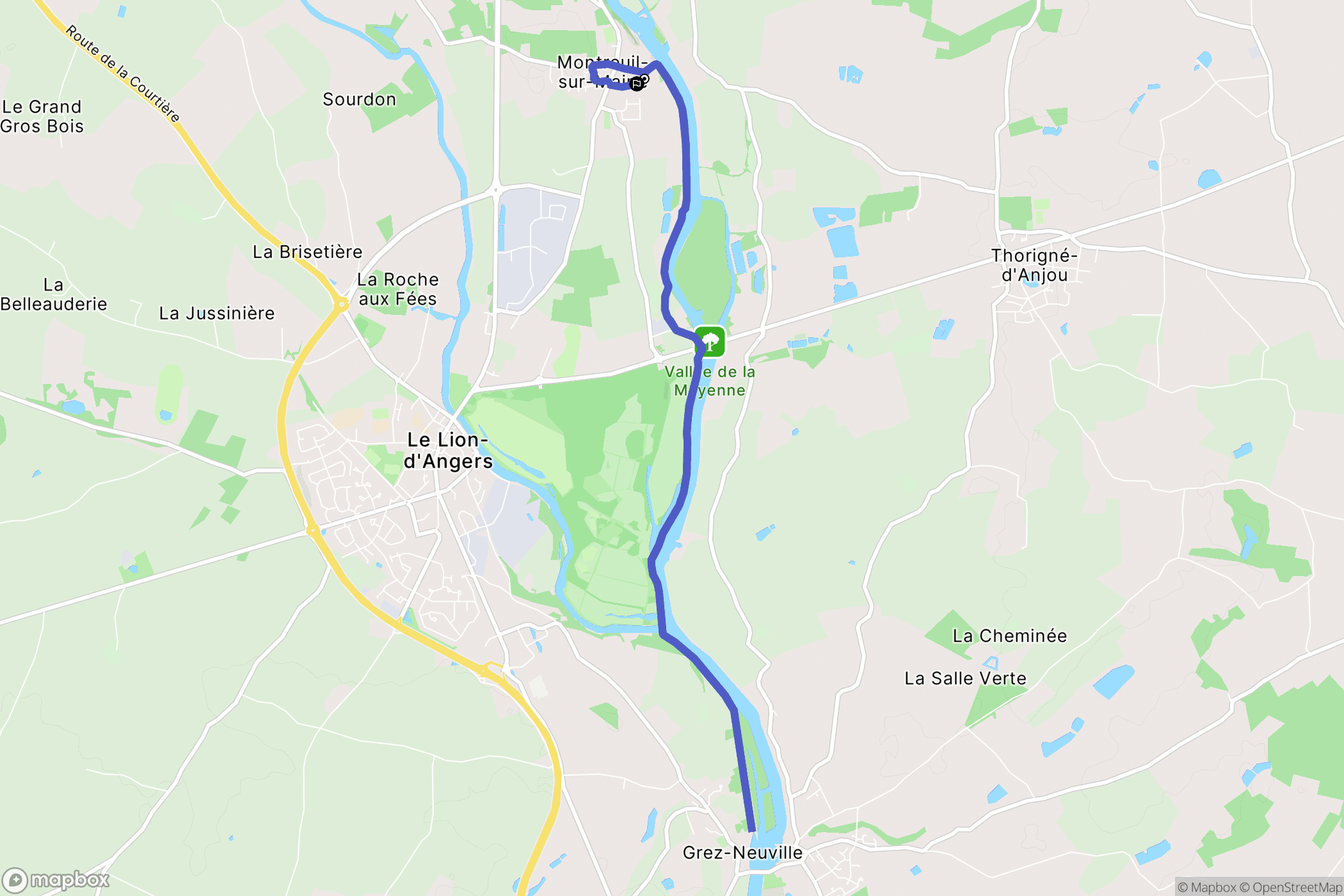 Montreuil-sur-Maine : carte du parcours de randonnée - France