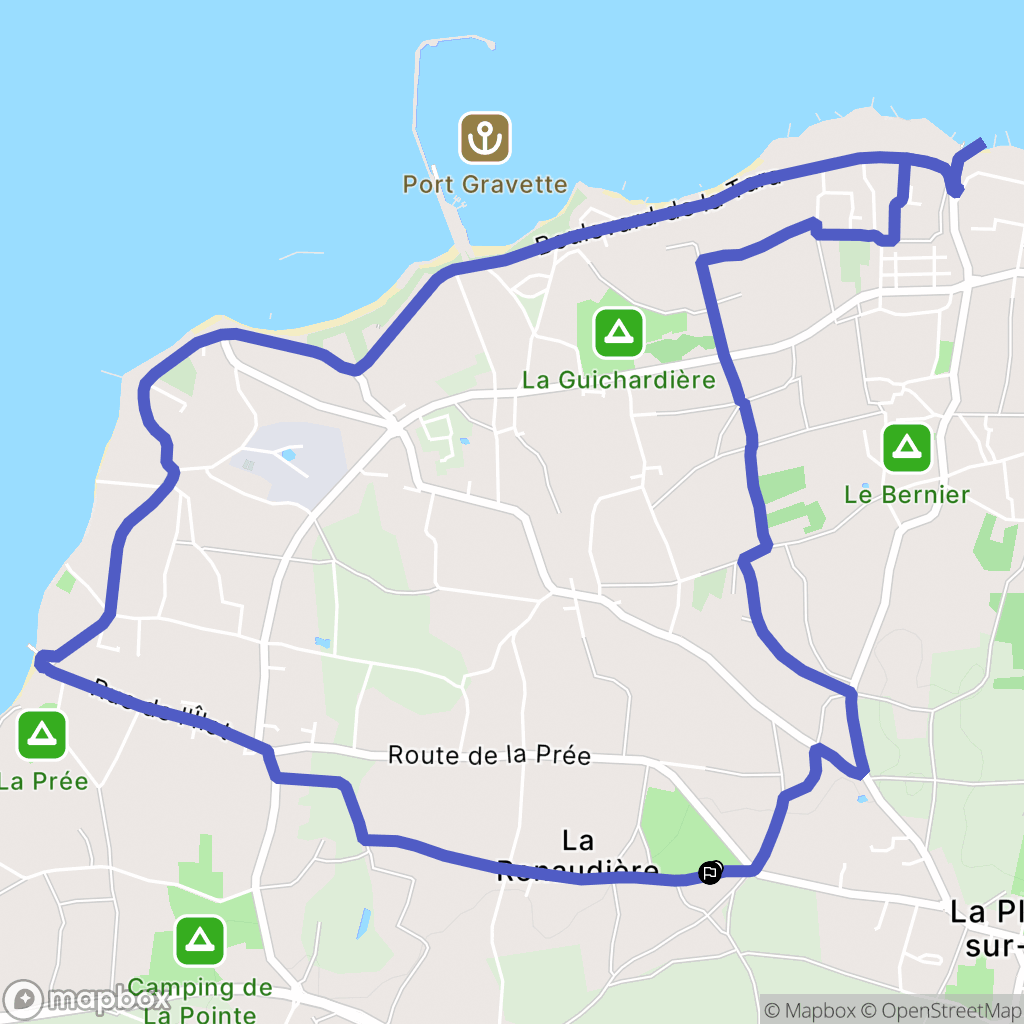 La Plaine-sur-Mer : carte du parcours de randonnée - France