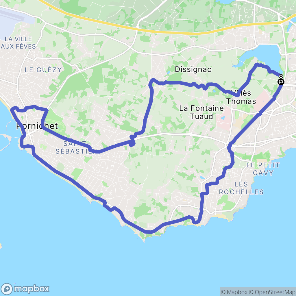 Saint-Nazaire : carte du parcours de randonnée - France