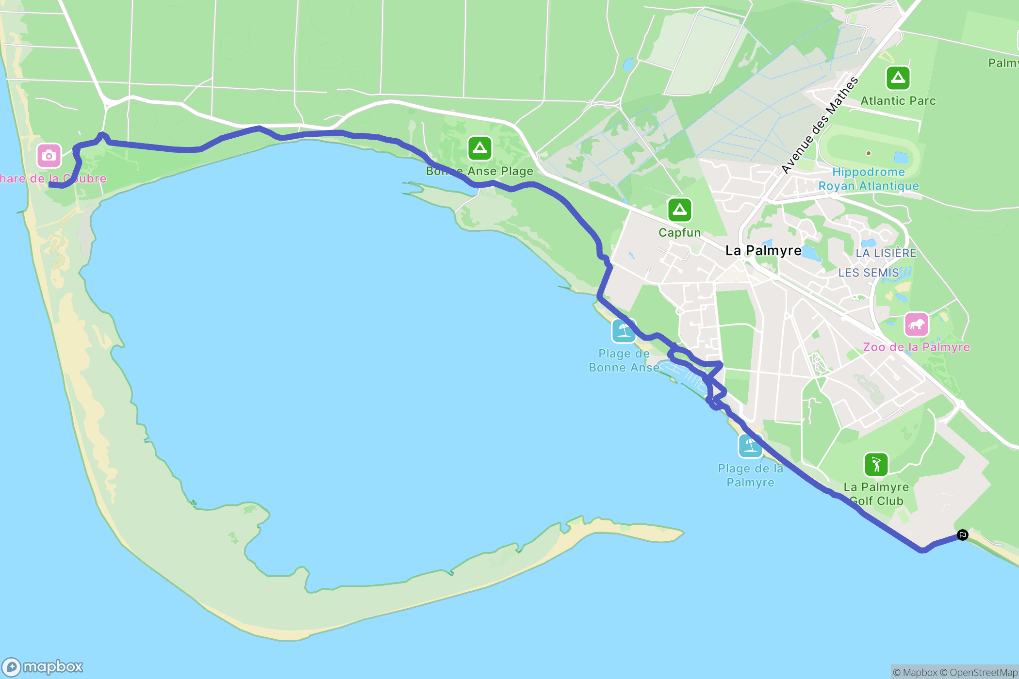 Les Mathes : carte du parcours de randonnée - France