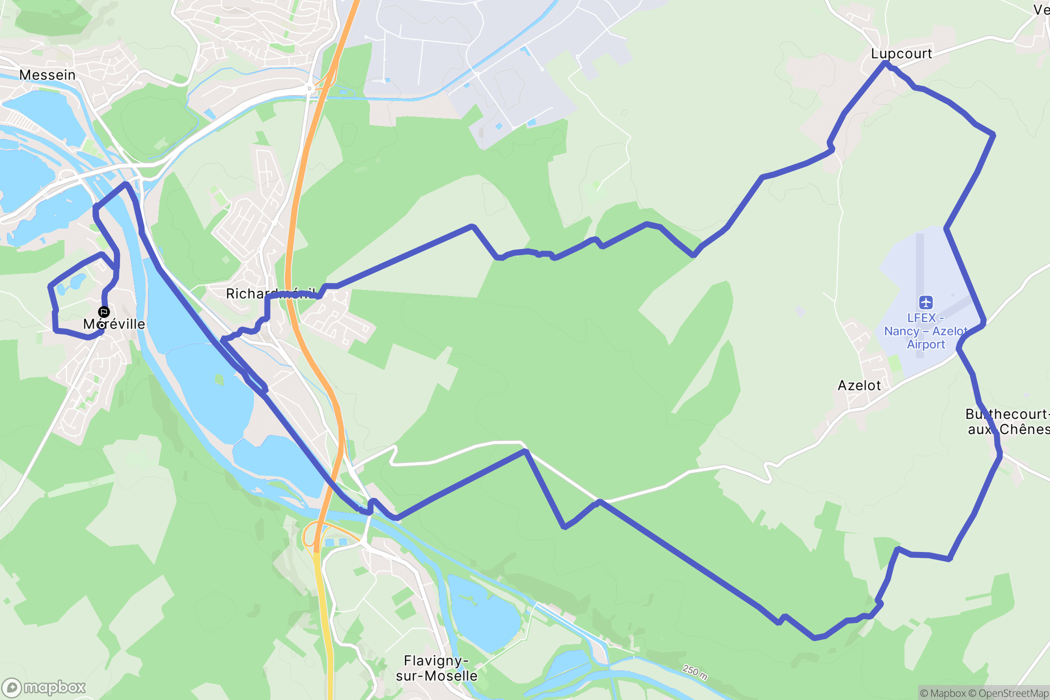 Méréville : carte du parcours de randonnée - France