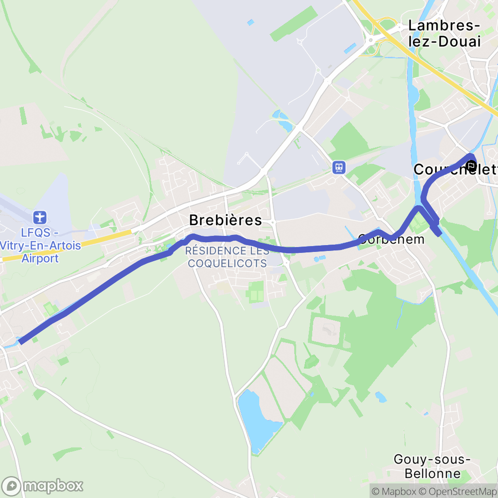 Courchelettes : carte du parcours de randonnée - France