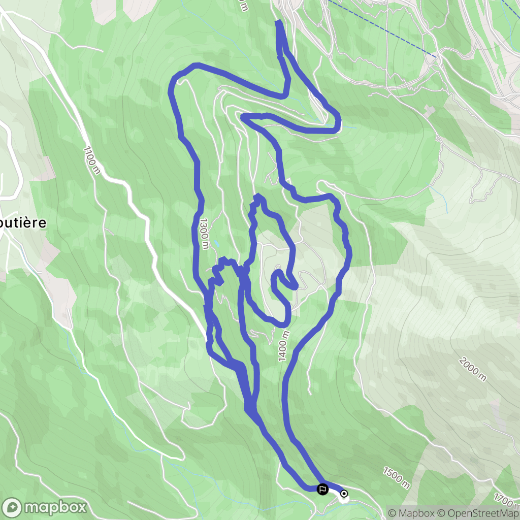Laval-en-Belledonne : carte du parcours de randonnée - France