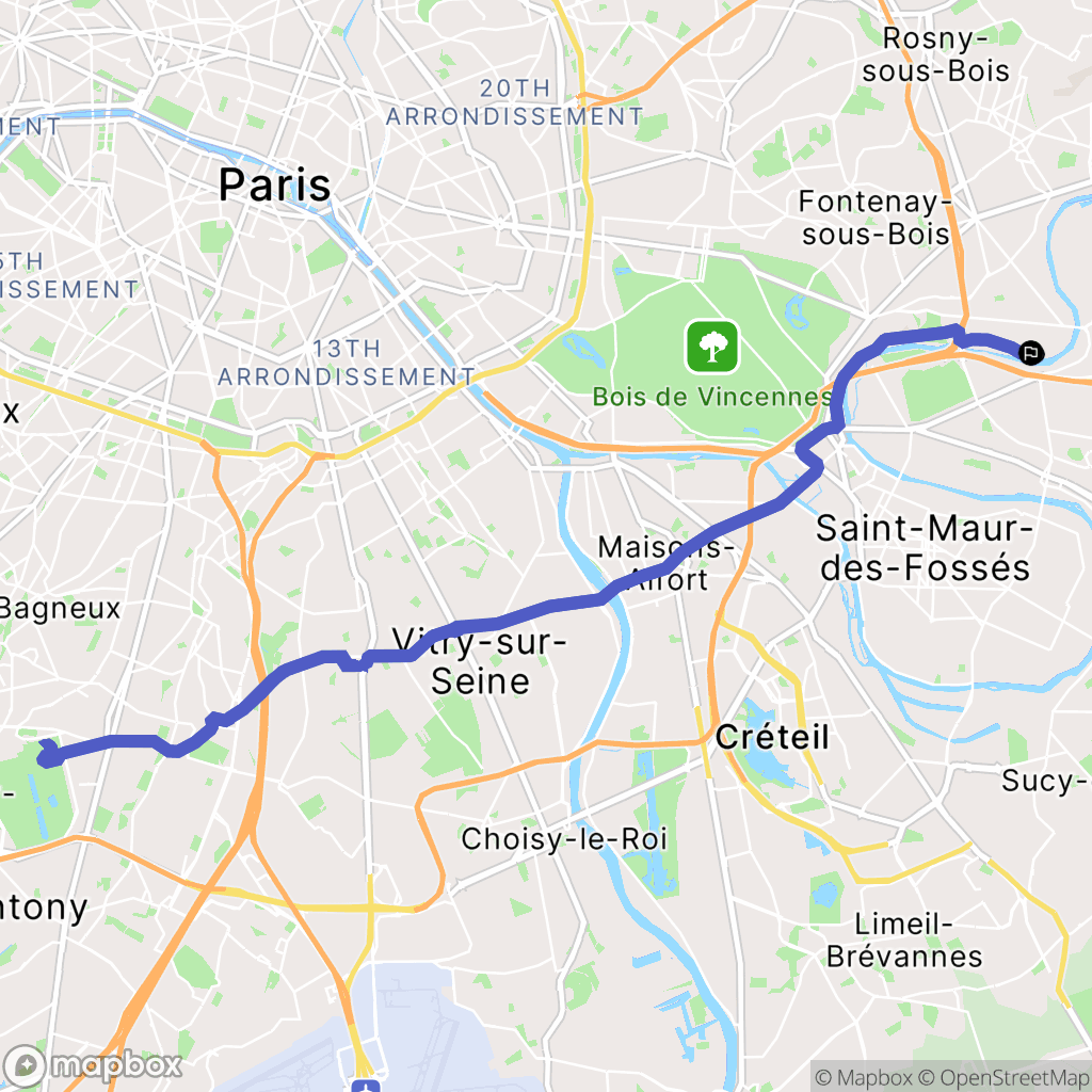 Le Perreux-sur-Marne : carte du parcours de randonnée - France