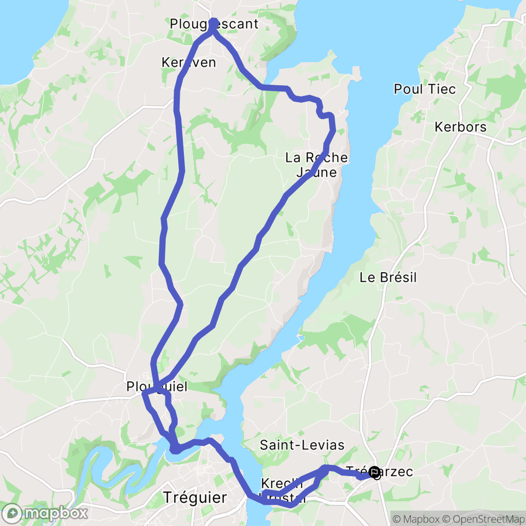 Trédarzec : carte du parcours de randonnée - France