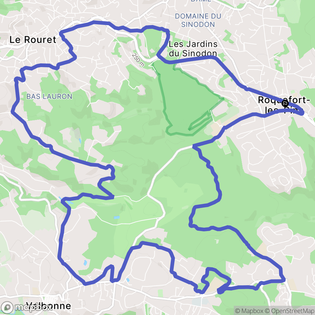 Roquefort-les-Pins : carte du parcours de randonnée - France