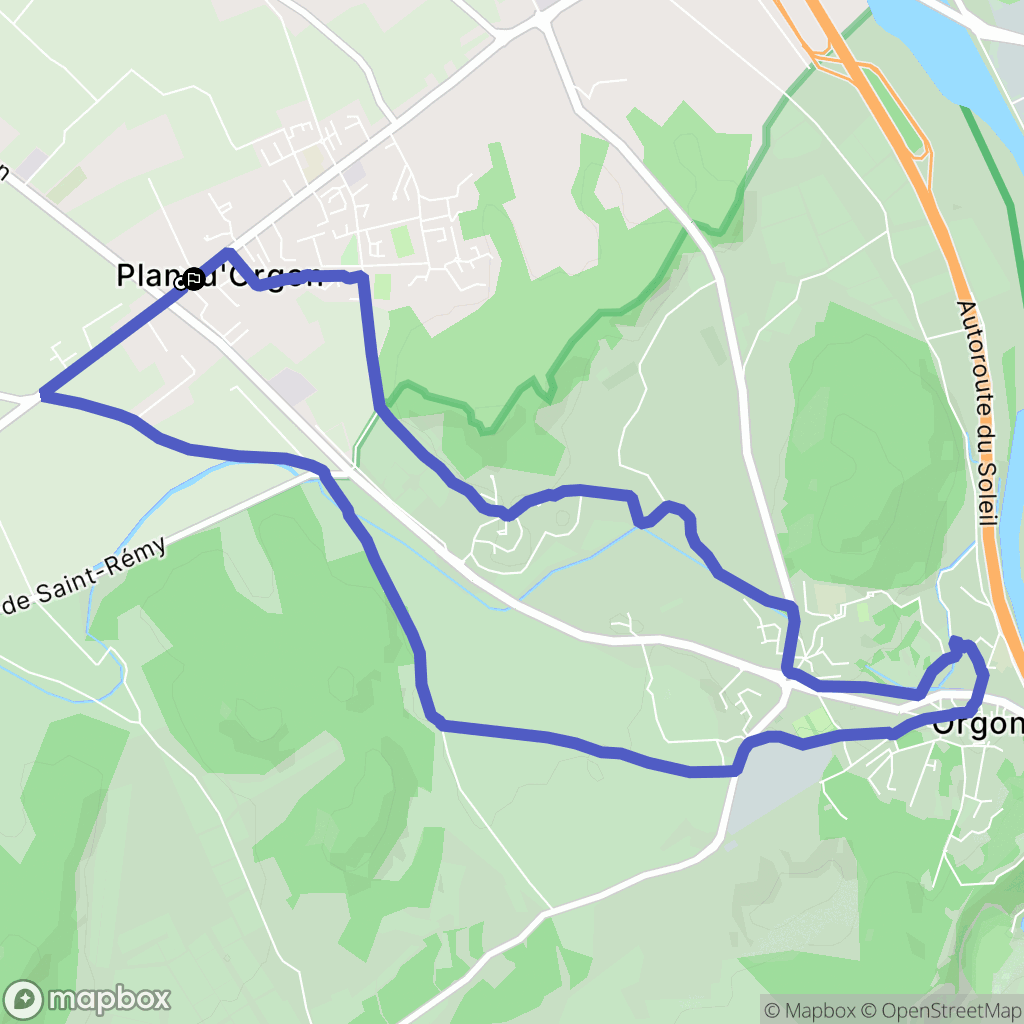 Plan-d'Orgon : carte du parcours de randonnée - France