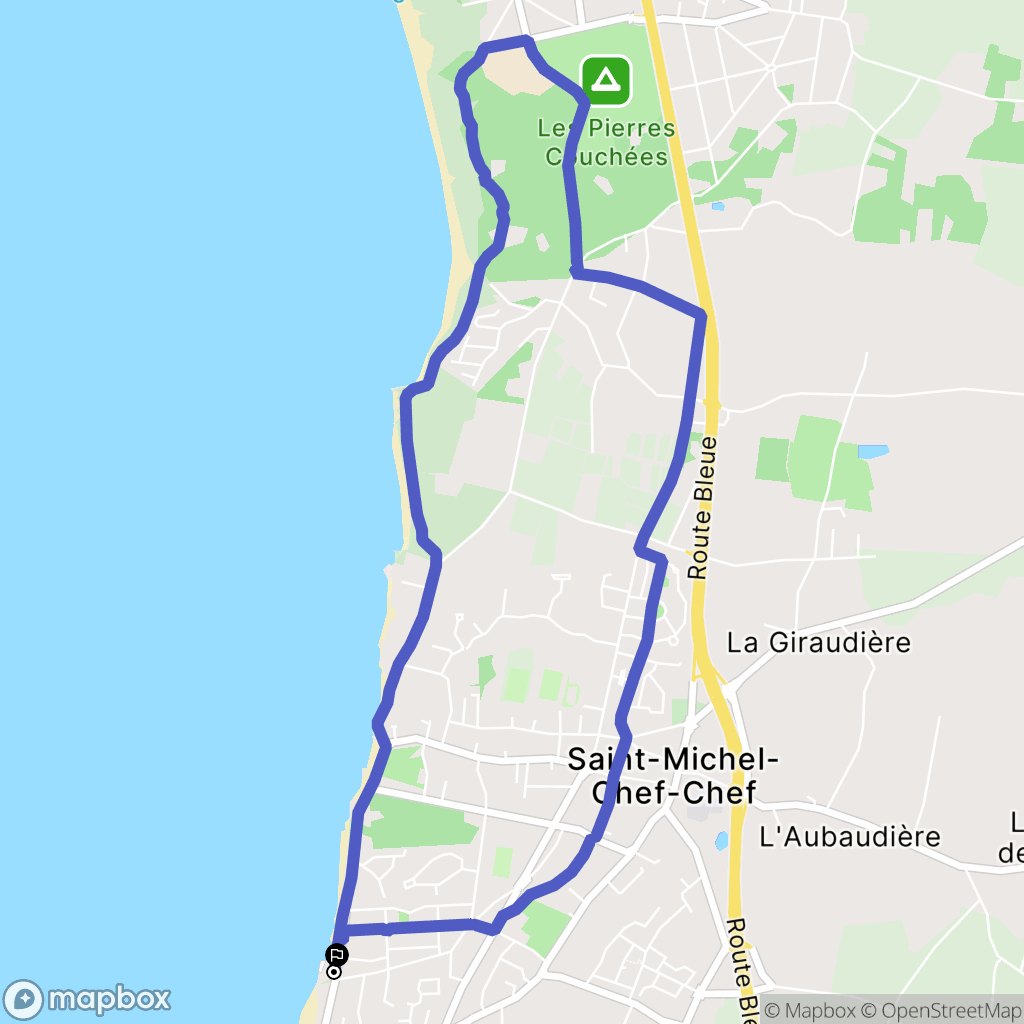 Saint-Michel-Chef-Chef : carte du parcours de randonnée - France