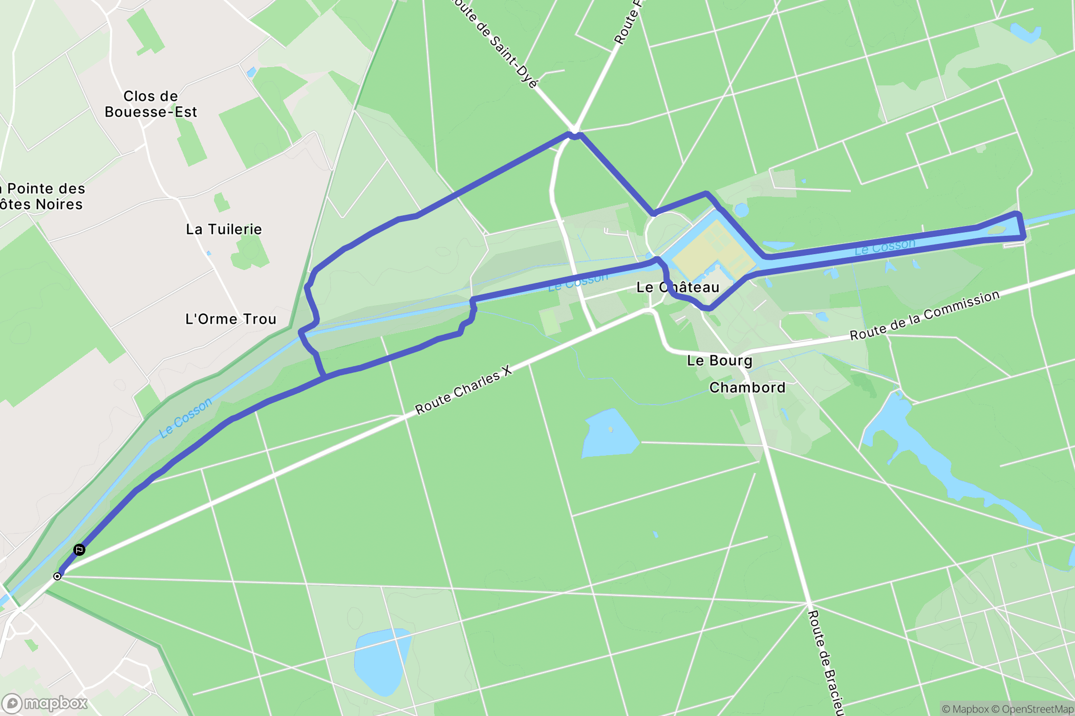 Huisseau-sur-Cosson : carte du parcours de randonnée - France