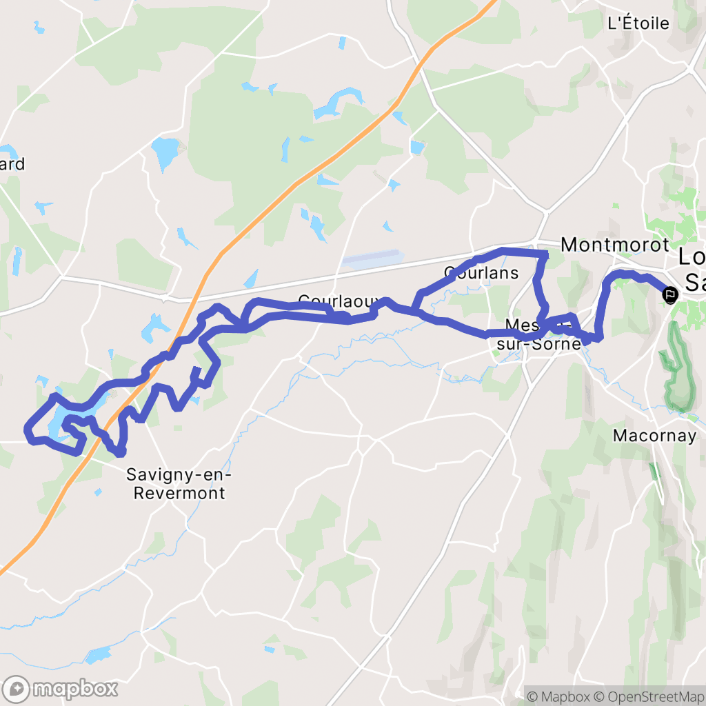 Lons-le-Saunier : carte du parcours de randonnée - France