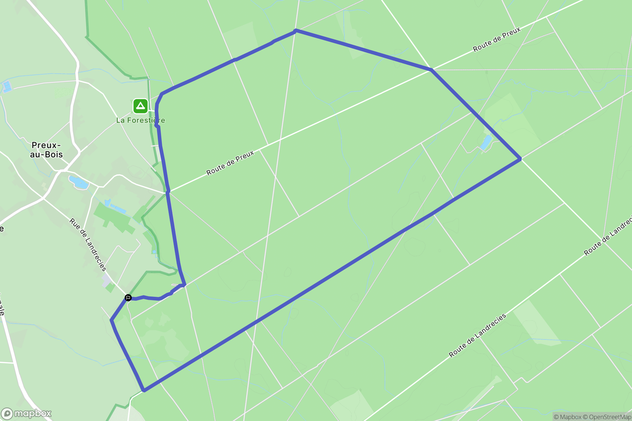 Preux-au-Bois : carte du parcours de randonnée - France
