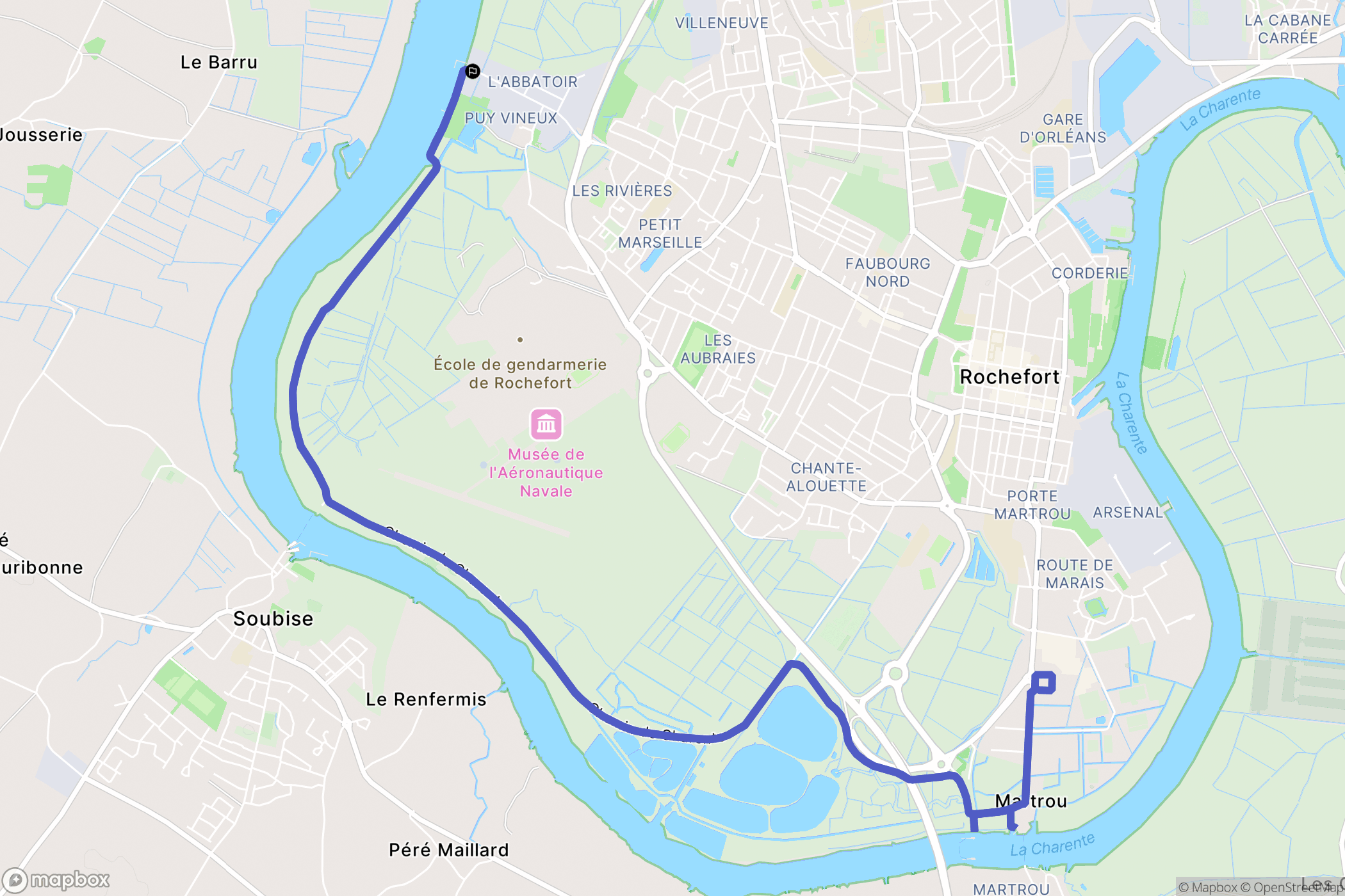 Rochefort : carte du parcours de randonnée - France