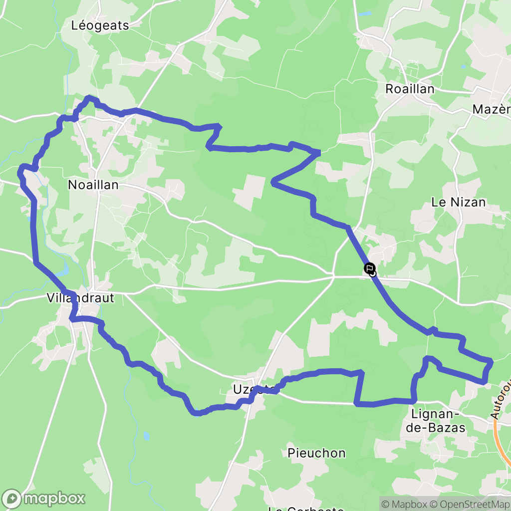 Le Nizan : carte du parcours de randonnée - France