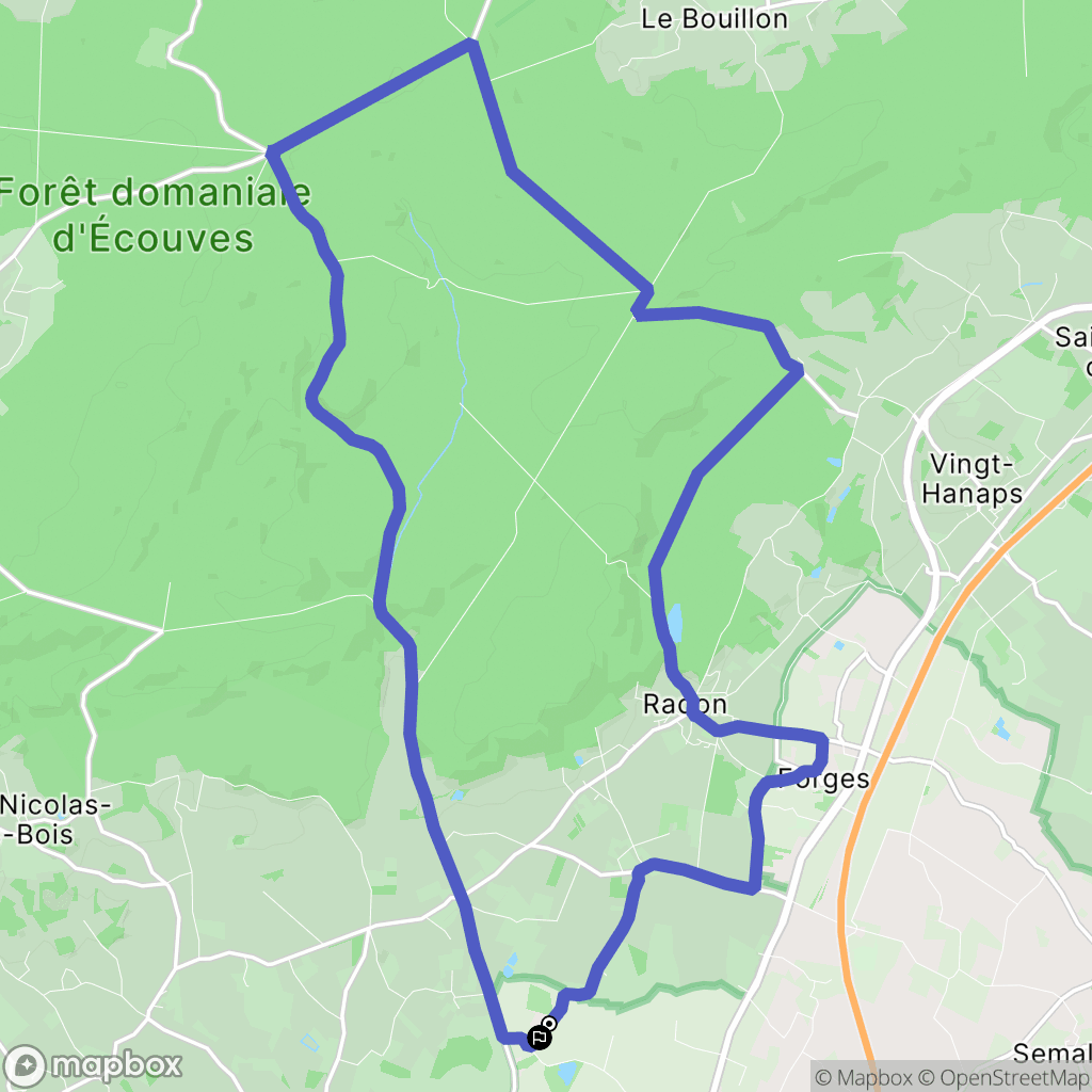 Valframbert : carte du parcours de randonnée - France