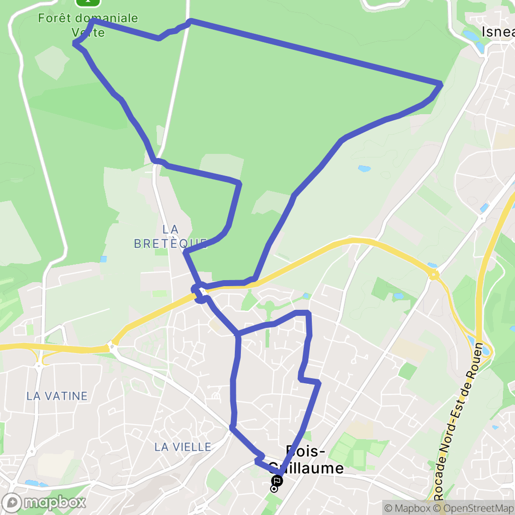 Bois-Guillaume : carte du parcours de randonnée - France