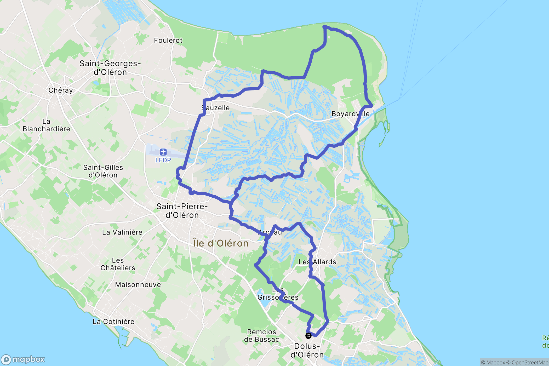 Dolus-d'Oléron : carte du parcours de randonnée - France