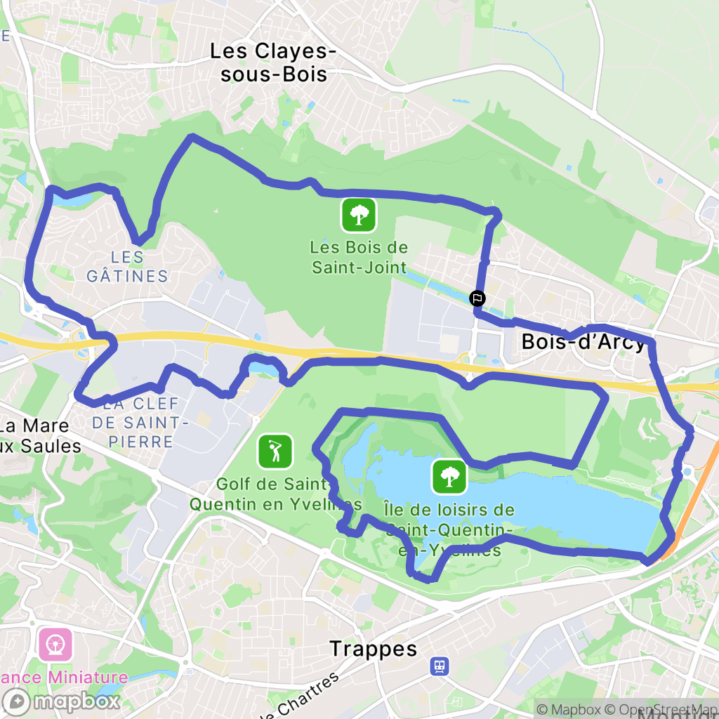 Bois-d'Arcy : carte du parcours de randonnée - France