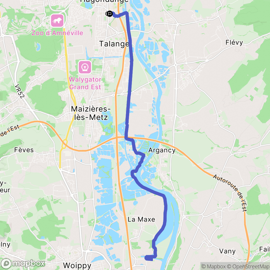 Hagondange : carte du parcours de randonnée - France