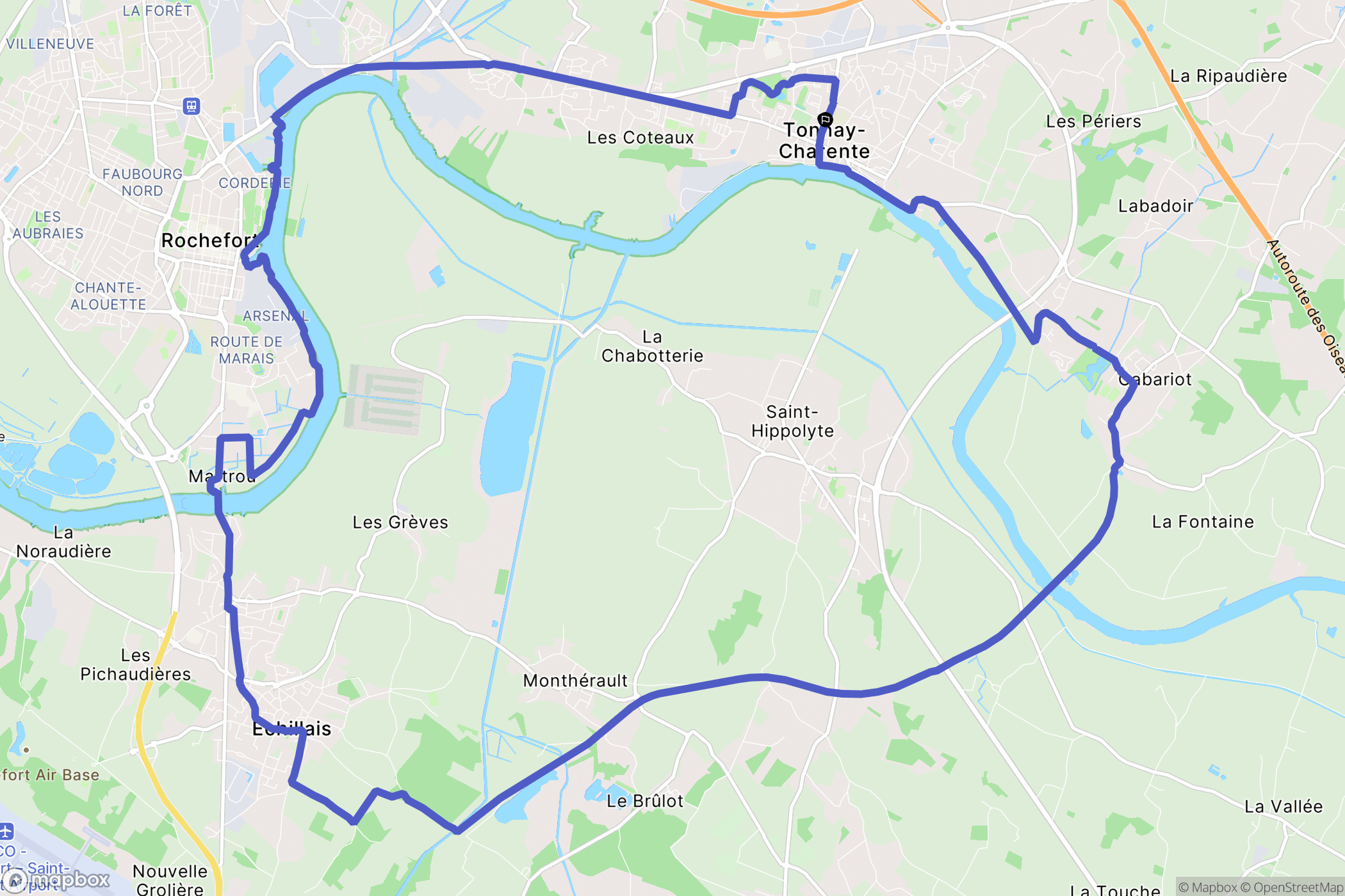 Tonnay-Charente : carte du parcours de randonnée - France