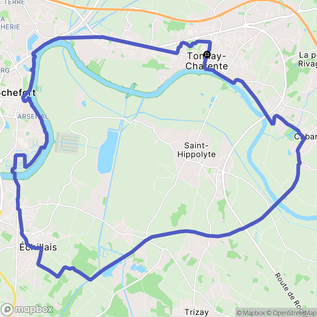 Tonnay-Charente : carte du parcours de randonnée - France